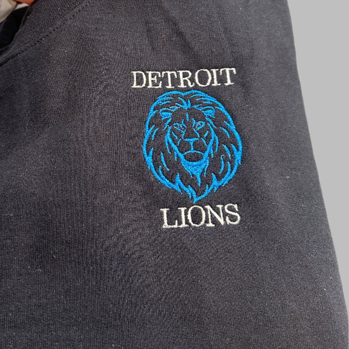 Lions Embroidered Crew - Black