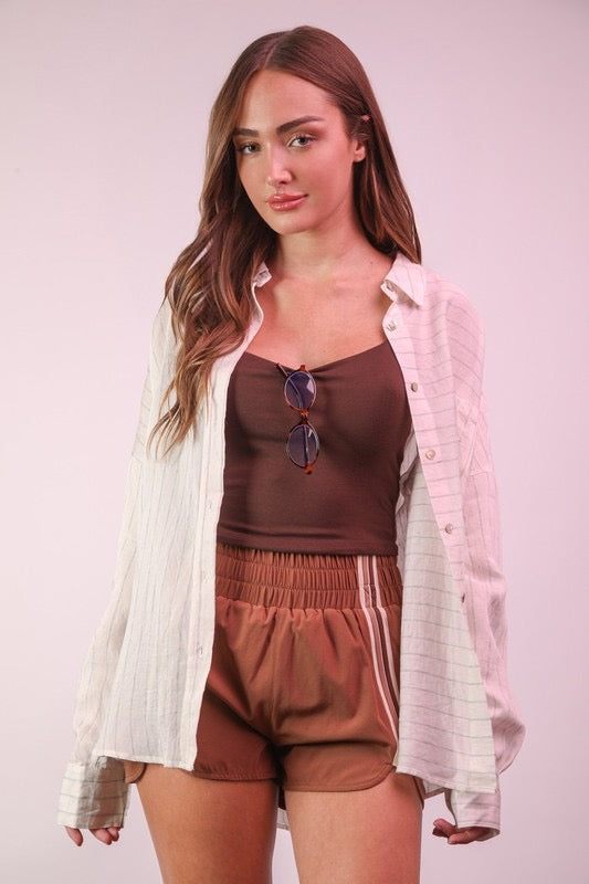 White Striped Button Down