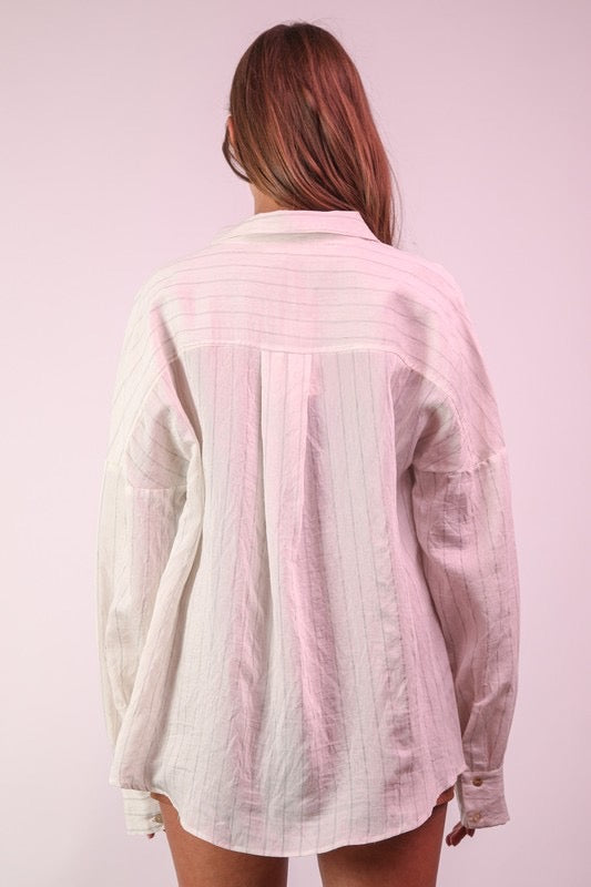 White Striped Button Down