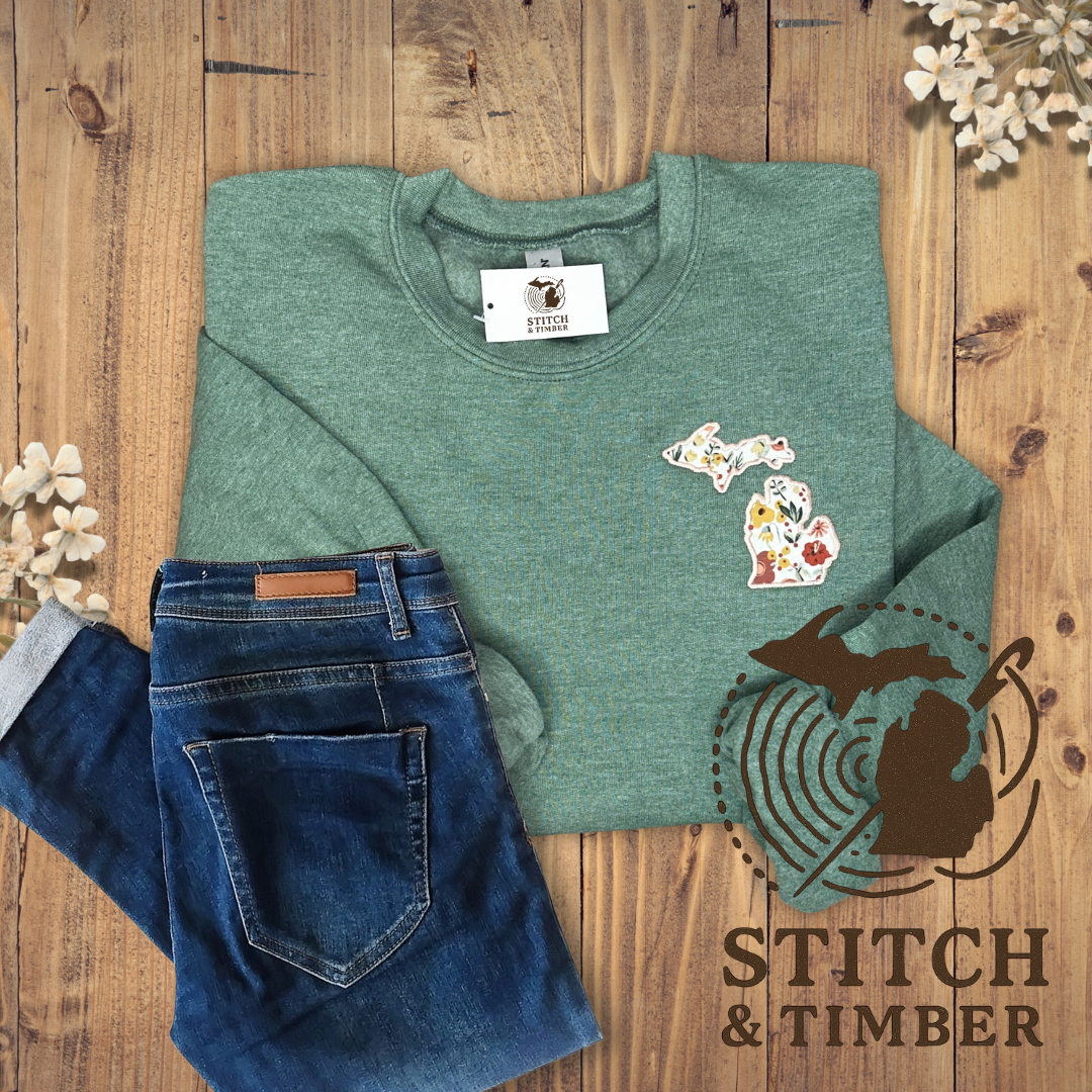 Michigan Floral Crewneck