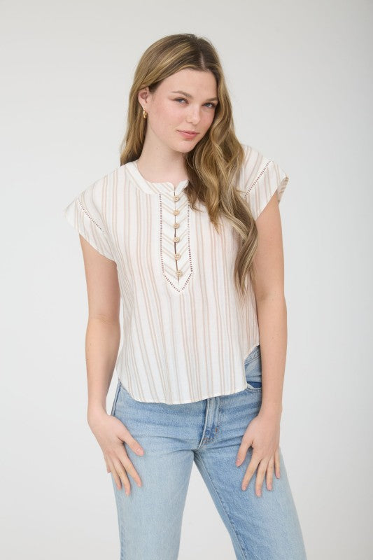 Striped Button Blouse